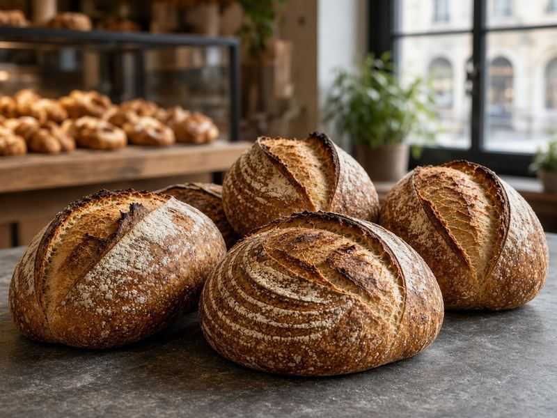 Sourdough loaves at Muscomatte House